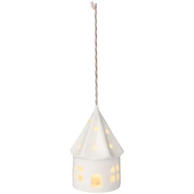Light Up Ceramic Conical House Ornament