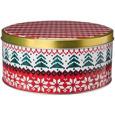 Life at Home Grande boîte ronde en métal – joyeux et festif 1 ea, 5,00 $/1ch