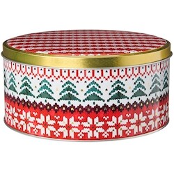 Life at Home Boîte ronde en métal de taille moyenne – joyeux et festif 1 ea, 3,00 $/1ch