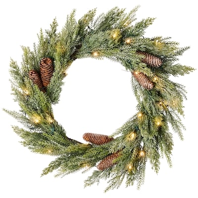 Light Up Pinecone Sparkle Wreath