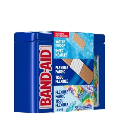 Adhesive Bandages Variety Pack, Assorted Tin