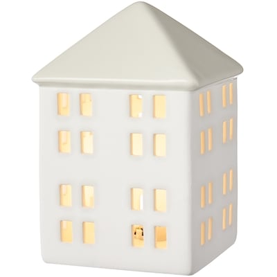 Light Up Ceramic House Decoration 6.25 in - Warm White