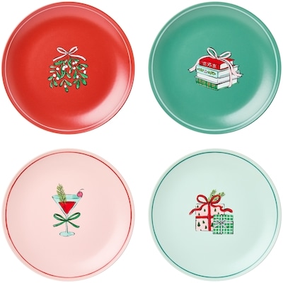Festive Side Plates 4 Pack