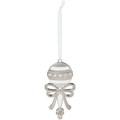 Metal White Rattle Ornament