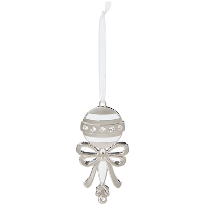 Décoration en métal à motif de hochet blanc