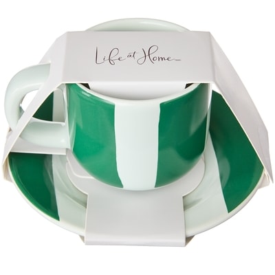 Life at Home Striped Espresso Mug - Green 1 ea, $6.00/1ea