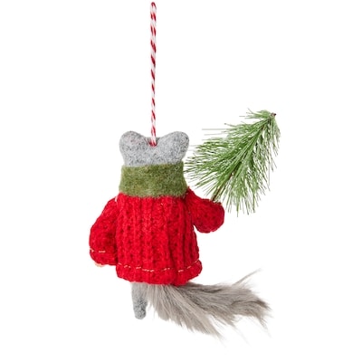 Felt Racoon with Tree Ornament