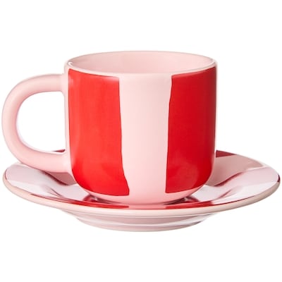 Tasse à espresso à rayures – rouge