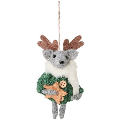 null Felt Reindeer with Star Ornament 1 ea, $7.00/1ea