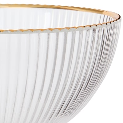 Petit bol de service en verre avec bordure dorée