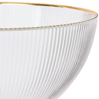Gold Rim Glass Serve Bowl
