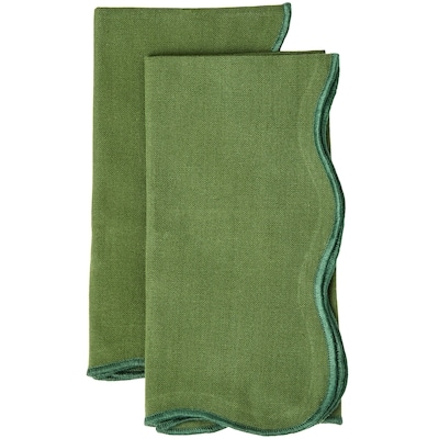 Ensemble de 2 serviettes de table festonnées