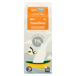 Central Dairies Milk 1% Lactose Free - 2 l | Dominion Stores of