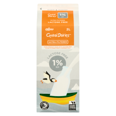 Central Dairies Milk 1% Lactose Free 2 l, $0.36/100ml
