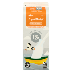 Central Dairies Milk 1% Lactose Free - 2 l | Dominion Stores of
