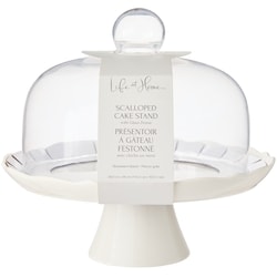 Life at Home Scalloped Cake Stand with Glass Dome 1 ea, $39.00/1ea