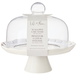Life at Home Présentoir à gâteaux à motif festonné avec cloche en verre 1 ea, 39,00 $/1ch