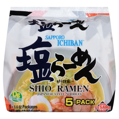 Sapporo Nouilles shio ramen 510 g, 1,08 $/100g