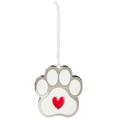 Life at Home Metal Paw Print Ornament - White 1 ea, $8.00/1ea