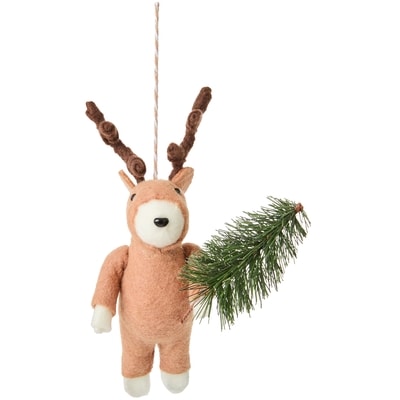 null Décoration de chevreuil en tissu avec sapin 1 ea, 7,00 $/1ch