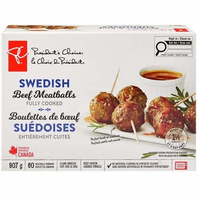 President's Choice Swedish Beef Meatballs 907 g, $2.09/100g