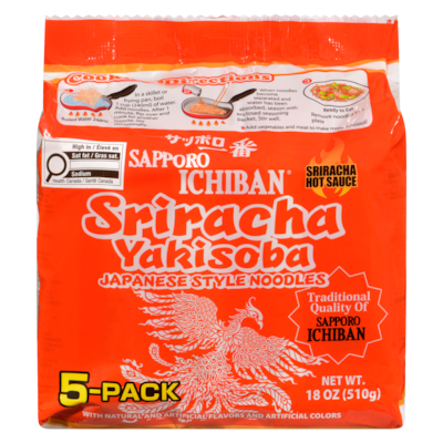 Sapporo Nouilles sapporo sriracha 510 g, 1,08 $/100g