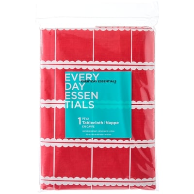 Everyday Essentials Water Resistant Tablecloth 60 in x 84 in - Plaid 1 ea, $6.00/1ea