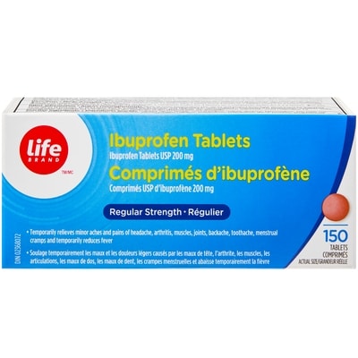 Life Brand Regular Strength Ibuprofen USP 200 mg 150 Tablets 150 ea, $0.06/1ea