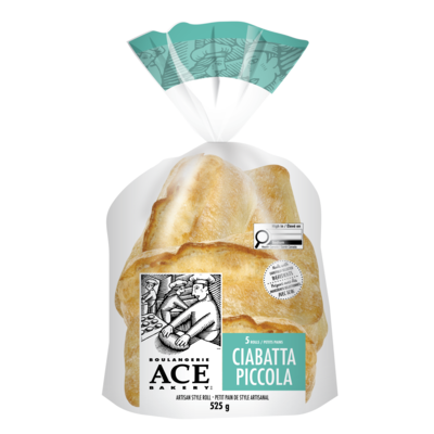 Boulangerie ACE Petit pain de style artisanal ciabatta piccola 525 g, 0,95 $/100g