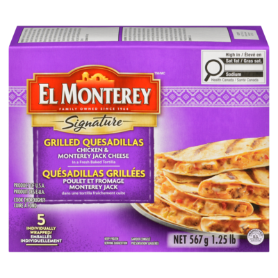 El Monterey Grilled Quesadillas 5x113.0 g, $2.48/100g