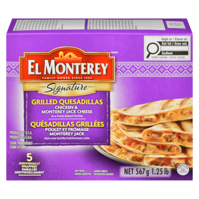 El Monterey Quesadillas grillées 5x113.0 g, 2,30 $/100g