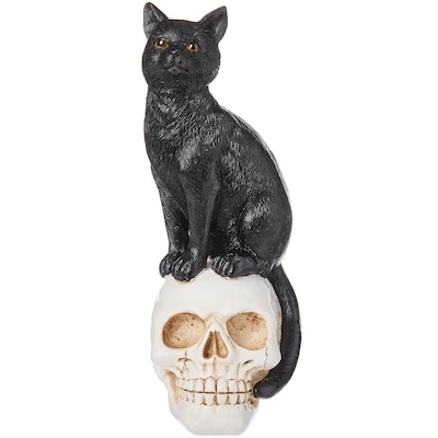 null Black Cat on Skull Decoration 1 ea, $16.00/1ea