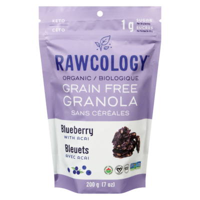 Rawcology Grain Free Granola Blueberry With Acai Organic 200 g, $4.75/100g