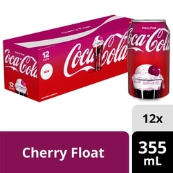 Coca-Cola Cola Cherry Float Soda Pop Fridge Pack Cans 12x355.0 ml, $0.21/100ml
