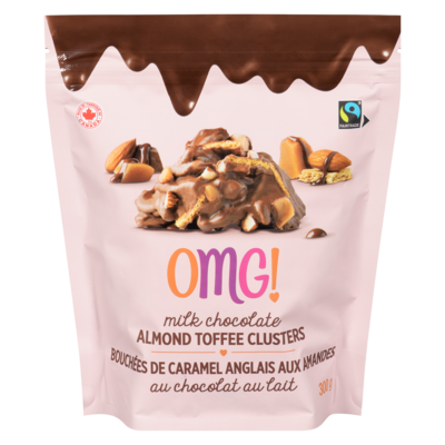 OMG Milk Chocolate Almond Toffee Clusters 300 g, $4.33/100g