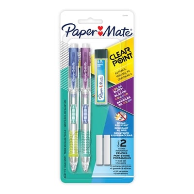 Papermate Clearpoint Mechanical Pencils, Colour Block Edition, 5 Piece Set 2 ea, $4.50/1ea