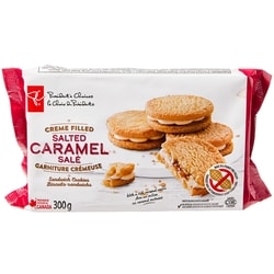 President's Choice Creme Filled Salted Caramel Sandwich Cookies 300 g, $1.66/100g