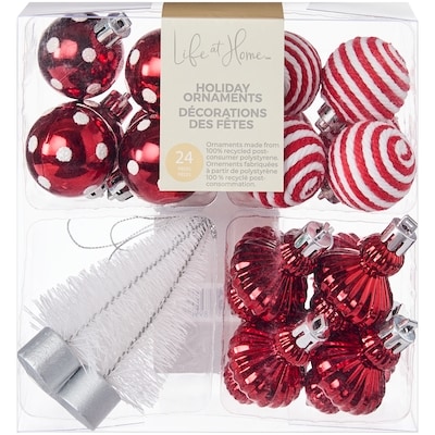Life at Home Lot de 24 mini décorations des Fêtes – assortiment rouge 1 ea, 7,00 $/1ch
