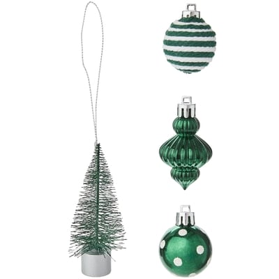 Life at Home Mini Holiday Ornaments 24 Pack - Dark Green Mix 1 ea, $7.00/1ea