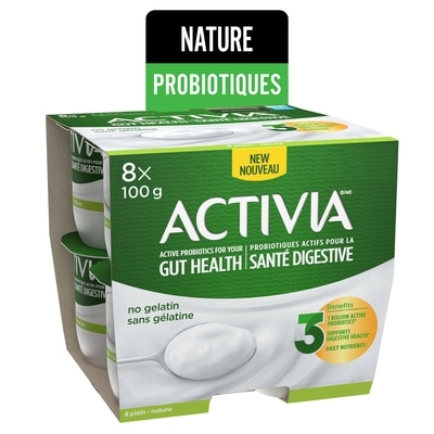 Activia Yaourt nature paquet 8  800 g, 0,79 $/100g