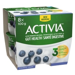 Activia Probiotics Yogurt, Blueberry - 8x100.0 g | Atlantic Superstore