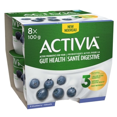 Activia Yogourt probiotiques, bleuet 8x100.0 g, 0,79 $/100g