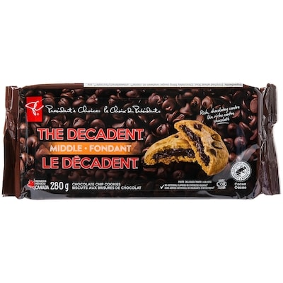 le Choix du Président Le Décadent Biscuits aux brisures de chocolat avec un riche centre chocolaté 280 g, 1,78 $/100g