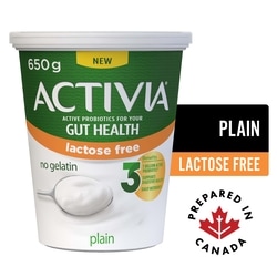 Activia Probiotic Yogurt, Lactose Free, Plain 650 g, $0.69/100g