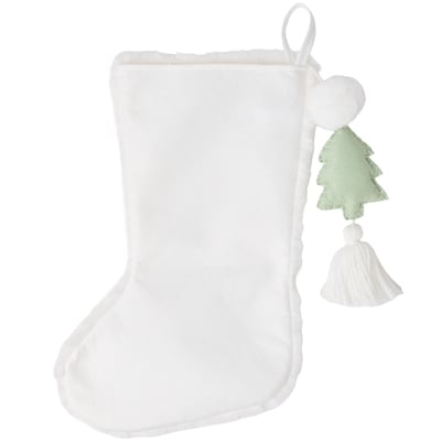 Faux Fur Stocking - Ivory