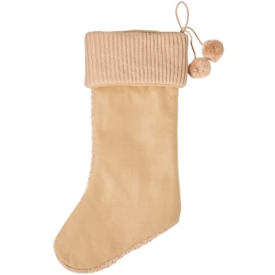 Knit Stocking with Pompoms