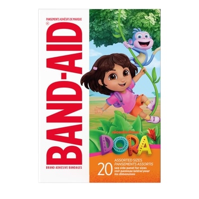 Band-Aid Pansements de premiers soins pour enfants, Dora de Nickelodeon 20 ea, 0,37 $/1ch