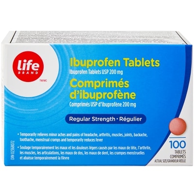 Life Brand Regular Strength Ibuprofen USP 200 mg 100 Tablets 100 ea, $0.06/1ea