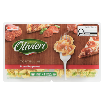 Olivieri Tortellini pizza pepperoni 450 g, 1,56 $/100g