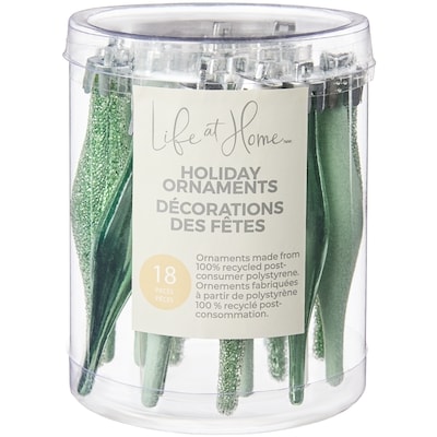 Life at Home Mini Finial Holiday Ornaments 18 Pack - Mint 1 ea, $6.00/1ea